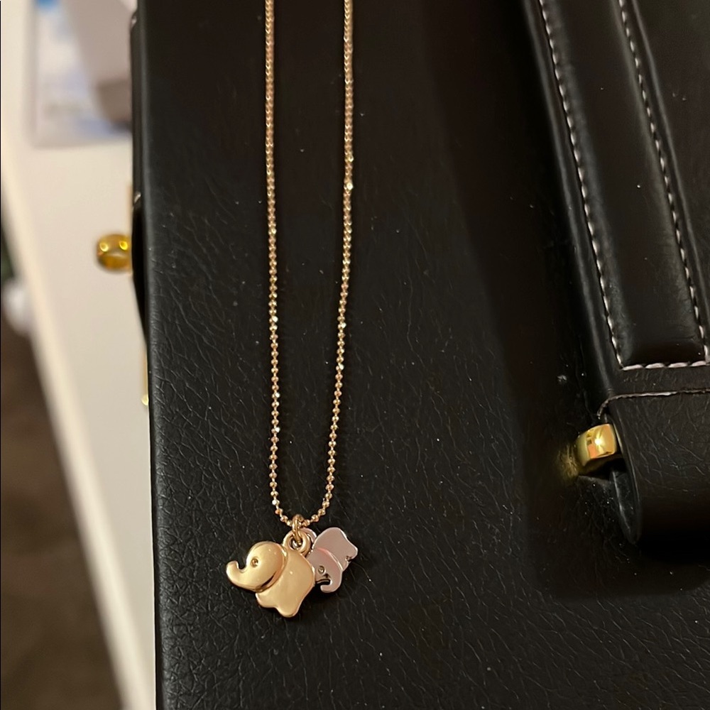 Gold Elephant Pendant Necklace